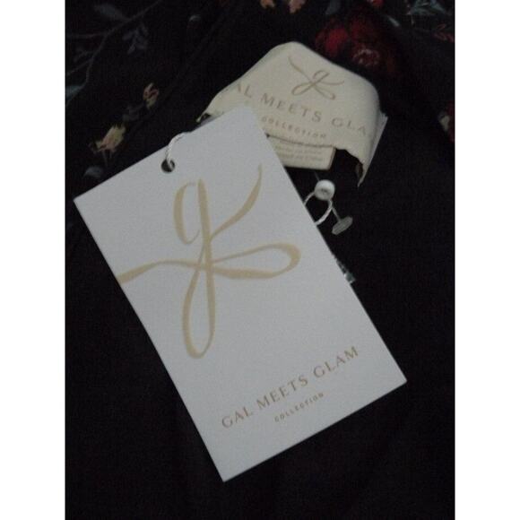 Gal Meets Glam Black Cherry Floral Londyn Pleated Dress 0 NEW - Picture 9 of 9